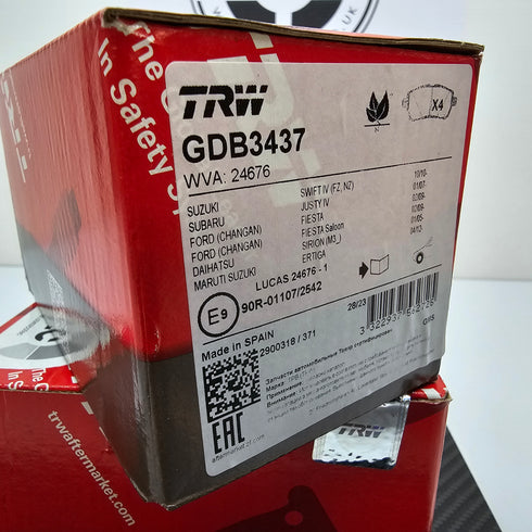 TRW Front Brake Pads Suzuki Swift FZ/NZ 2011-2017