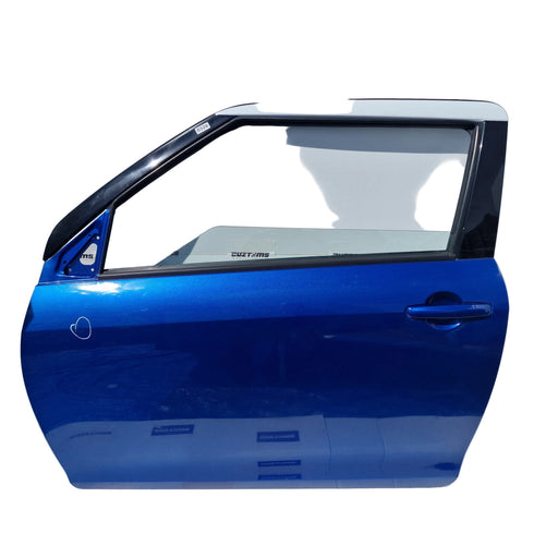 Suzuki Swift Nearside Door * Cool Pearl White & Boost Blue A7E * 2010-2017 * Bare Door * 0326