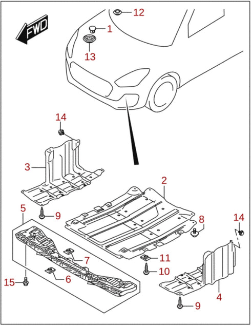 Suzuki Swift Sport ZC33S Front Bumper Absorber - 72460-68R00