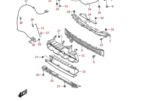 Suzuki Swift Sport ZC33S Front Radiator Cover - 72432-68R00