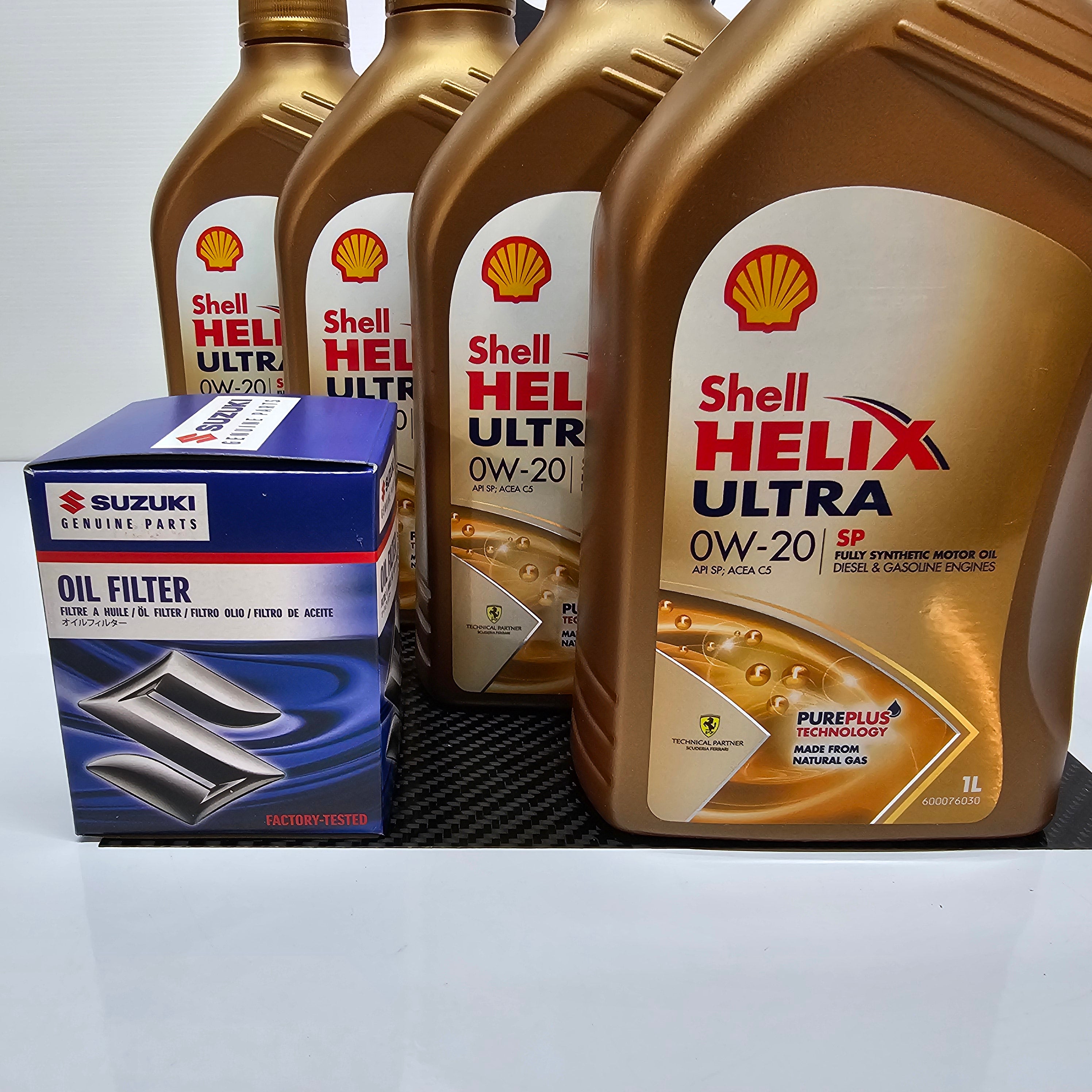 M16A Oil Service Kit - Oil Shell Helix Ultra 0W20 ACEA C5 & Genuine Suzuki Oil filter
