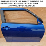 Suzuki Swift Offside Door * Boost Blue ZUM * 2010-2017 * Bare Door * #0337